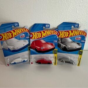 Hot Wheels Porsche 911 Carrera Key chain Silver+Red+White Experimotors Lot Of 3